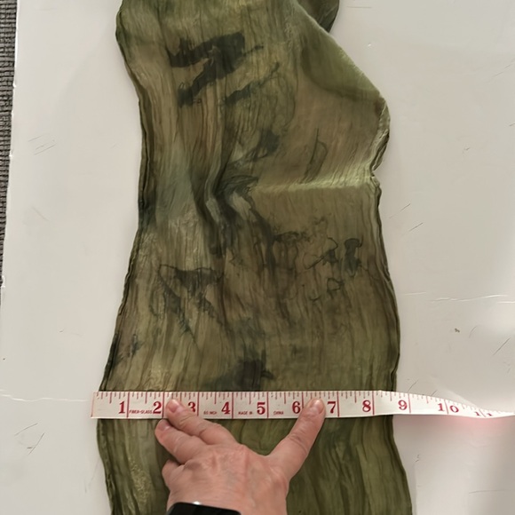 Green Tie-Dye Scarf lightweight boho hippie vibes - Picture 4 of 10